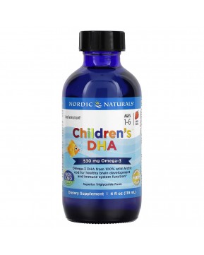 Nordic Naturals, ДГК для детей от 1 до 6 лет, со вкусом клубники, 530 мг, 119 мл (4 жидк. унции)